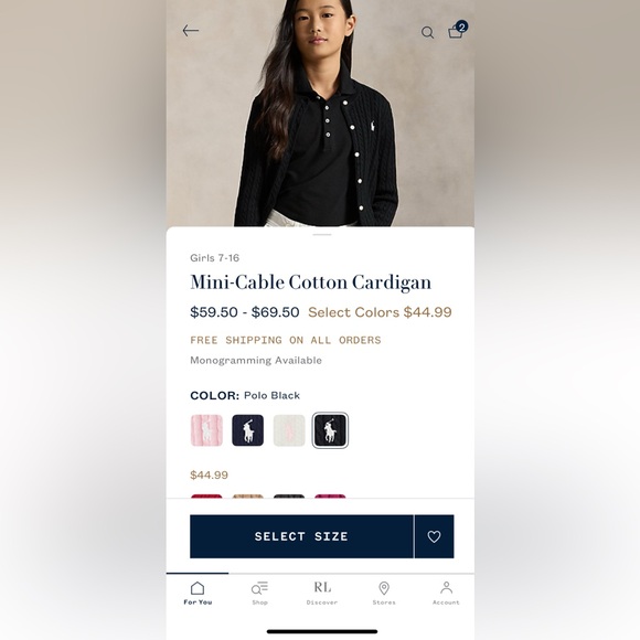 Polo by Ralph Lauren Black Cable Knit Sweater - Picture 3 of 3